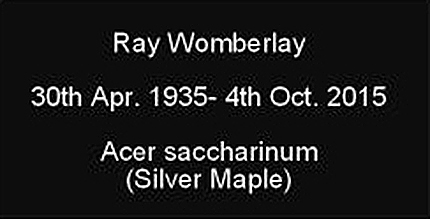 A sample of a tree sponsorship plaque